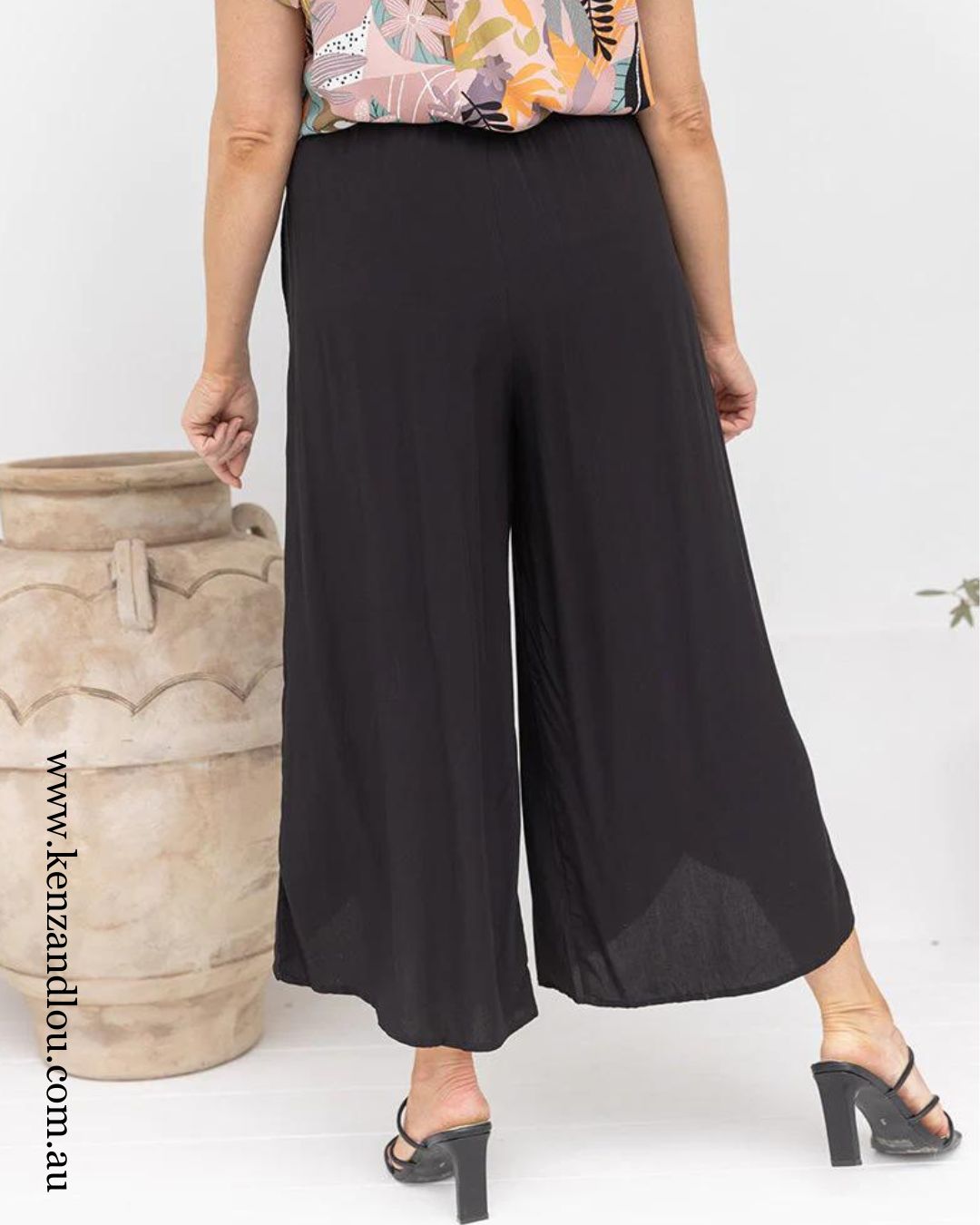 Bee Maddison Gerry Pant Black Boho Pant Kenz&Lou Back View